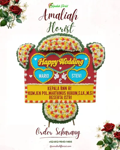 Karangan Papan Bunga Pernikahan di Sei Kera Hilir I